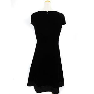 M'S GRACY ワンピース ひざ丈 ベロア 半袖 黒 ブラック 40