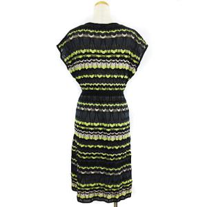 MISSONI ワンピース ひざ丈 フレンチスリーブ ジャガード マルチカラー