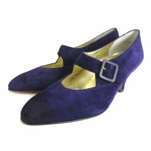 Salvatore Ferragamo パンプス シューズ スエード ストラップ 4.5 パープル
