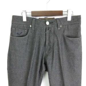 JACOB COHEN パンツ スラックス ウール100％  オーバーステッチ チャコールグレー 31