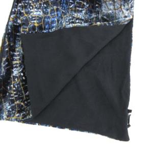 EMPORIO ARMANI 近年モデル ベルベット ダブルフェイス マフラー ストール クロコダイル柄 ネイビー IBO15