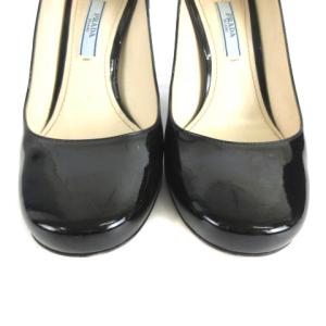 PRADA パンプス パテント レザー 36.5 ブラック