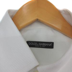DOLCE&GABBANA シャドーストライプドレスシャツ 38 ホワイト