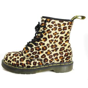 Dr.Martens 8ホールブーツハラコ レオパード UK6 ベージュ