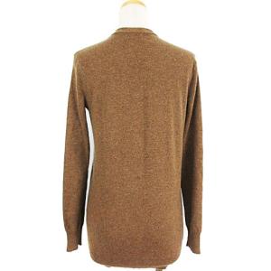 RALPH LAUREN カーディガン カシミヤ100％ 肩パッチ スエード ブラウン S