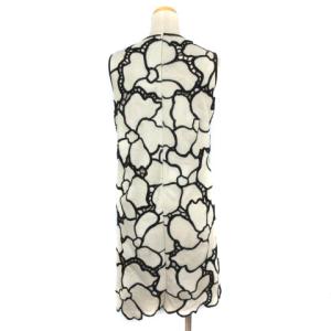 GRACE CONTINENTAL ワンピース ひざ丈 カットワーク ノースリーブ 36 アイボリー ブラック