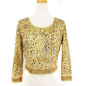 FASHION カットソー 7分袖 レオパード ベージュ L