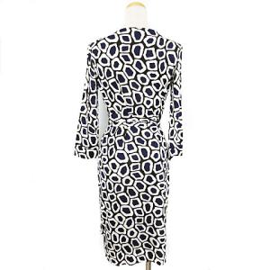 DIANE von FURSTENBERG NEW JULIAN TWO シルクラップワンピース ネイビー