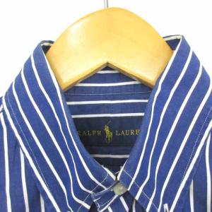 RALPH LAUREN ストライプボタンダウンシャツ XS ネイビー