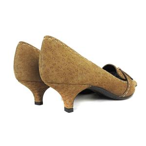 PRADA パンプス スエード リボンモチーフ 37 ブラウン IBO18