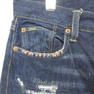 POLO RALPH LAUREN リペアデニムパンツ 27 インディゴ 