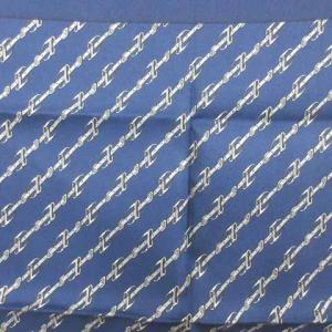 HERMES プチカレ スカーフ シルク ベルト柄 ネイビー