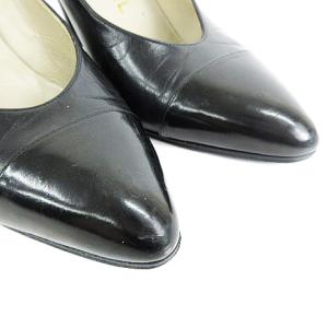 CHANEL パンプス ポインテッドトゥ レザー 7 ブラック