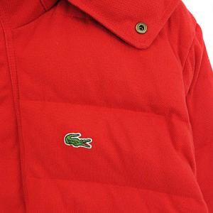 LACOSTE ダウンジャケット フード コットンピケ ワニ ワッペン 赤 52