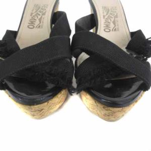 Salvatore Ferragamo ウェッジソールサンダル 6.5 E ブラック