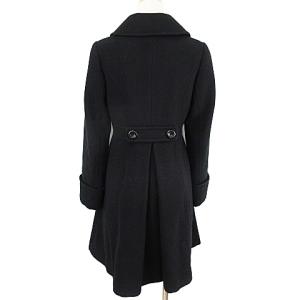 BLUE LABEL CRESTBRIDGE ウールコート ロング 裏地チェック ステンカラー ブラック 36 SMV