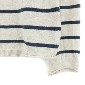 MHL. 長袖ボーダーニットセーター M ベージュ