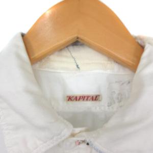 KAPITAL シャツ ブラウス 長袖 パッチワーク ステッチ S オフホワイト