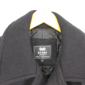 BEAMS 中綿 Pコート ウールコート ブラック L ECR15