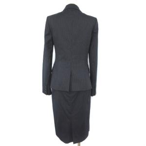 Theory スーツ セットアップ 3点セット ウール シルク ストライプ 4 ネイビー