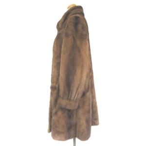SAGA MINK 銀SAGA スカーフ柄ミンクコート F ブラウン