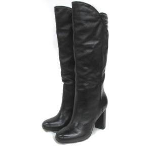 ロング ブーツ レザー ブラック 黒 37