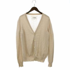 カーディガン ニット ボーダー S ベージュ