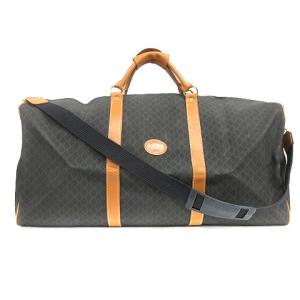 ボストンバッグ ショルダー 総柄 ブラウン