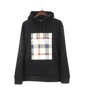 パーカー チェックプリント ブラック 