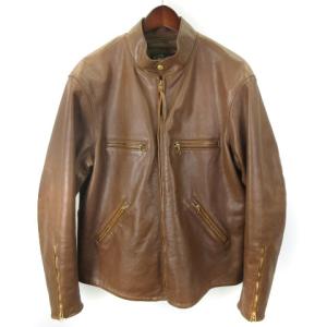 シングルライダース カウハイド レザージャケット ブラウン 
