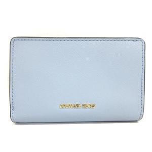 MICHAEL KORS MK CHARM タブ ウォレット ミディアム 二つ折り財布 ブルー
