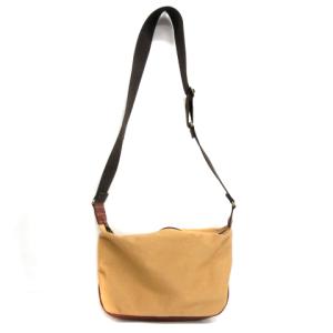 ETTINGER ショルダーバッグ キャンバス レザー 鞄 ベージュ 