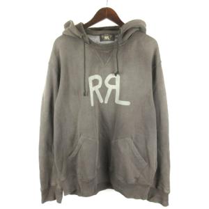 パーカー USED加工 ロゴ チャコールグレー