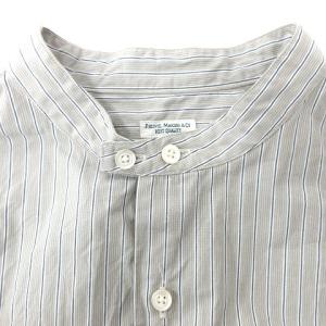 PHIGVEL MAKERS & Co. BAND COLLAR DRESS SHIRT シャツ ロング 長袖 ストライプ 2 ベージュ