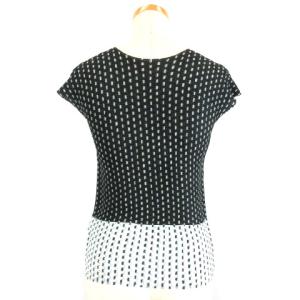 me ISSEY MIYAKE 18SS 立体プリーツ カットソー ノースリーブ 総柄 ダークネイビー系