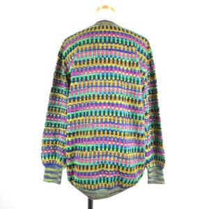 MISSONI ニット カットソー Vネック 長袖 透かし編み 42 マルチカラー