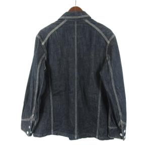 EVISU カバーオール 1113 ジャケット デニム 長袖 ペイント 38 インディゴ ブルー