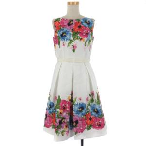 210826E ECR8 ワンピース ひざ丈 花柄 38 マルチカラー