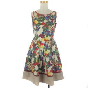210826E ECR8 ワンピース ノースリーブ 総柄 38 マルチカラー