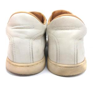 HERMES Hロゴ レザースニーカー 36 ホワイト