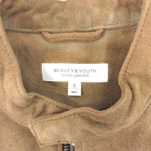 BEAUTY&YOUTH UNITED ARROWS ゴートレザー シングル ライダース ブルゾン ベージュ S