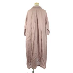 nest Robe 21AW リネン 襟付き スモック ワンピース 無地 F ピンク