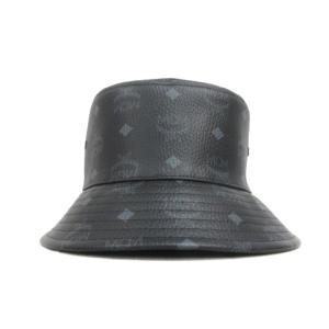 MCM 21SS バケットハット フェイクレザー 帽子 58 黒 ブラック