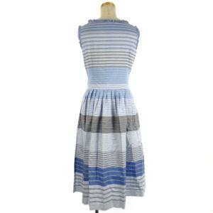 M'S GRACY デットストック ヴィンテージ ワンピース ノースリーブ ボーダー 38 ブルー