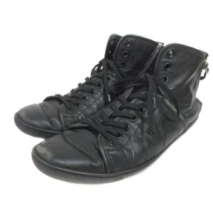 ハイカット スニーカー レースアップ レザー 8 1 ブラック