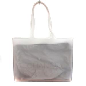 CHANEL ラバー トートバッグ ロゴ グレー