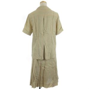 CELINE セットアップ シャツ スカート ストライプ ベージュ