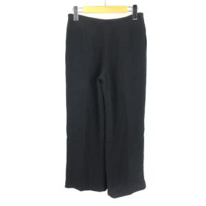 EMPORIO ARMANI シルクサイドジップワイドパンツ 38 ネイビー