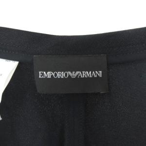 EMPORIO ARMANI シルクサイドジップワイドパンツ 38 ネイビー