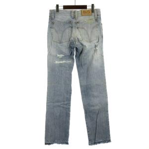 D&G 211026E デニムパンツ クラッシュ ボタンフライ ライトインディゴ 